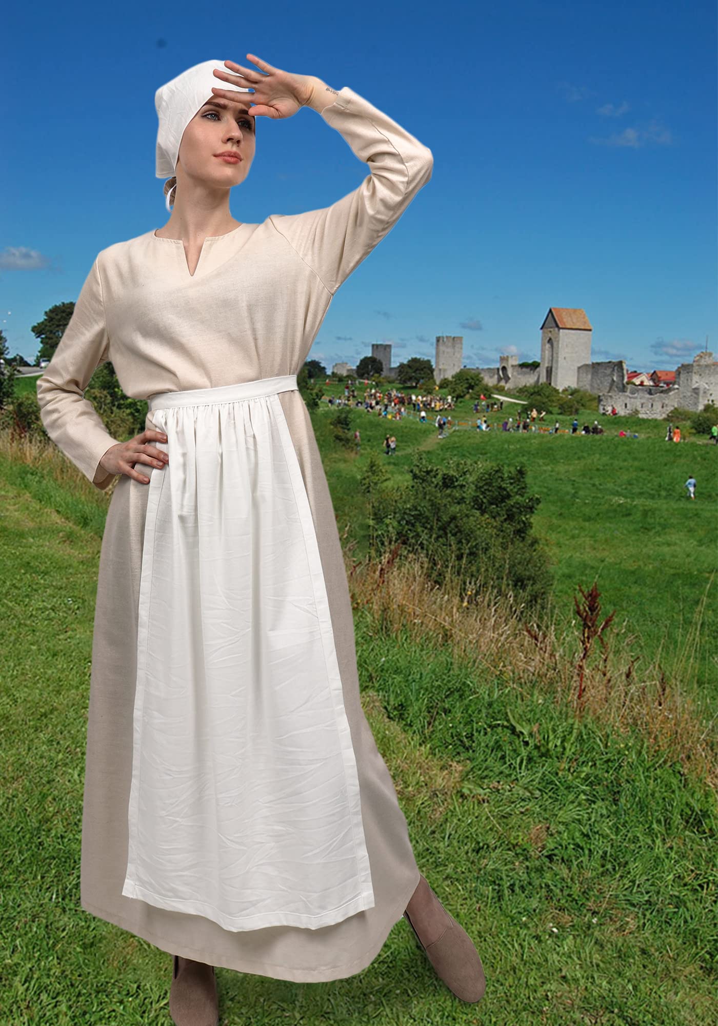 Women's Medieval Linen Tunic Dress Cosplay Underdress