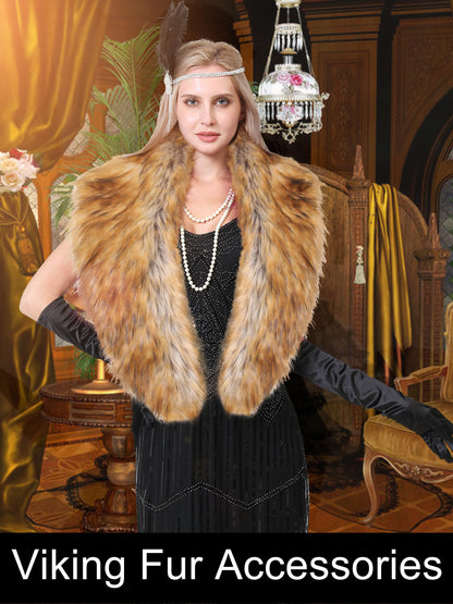 Soul Young Faux Fur Collar Women's Neck Warmer Scarf Wrap 80cm,31.5in A-nature