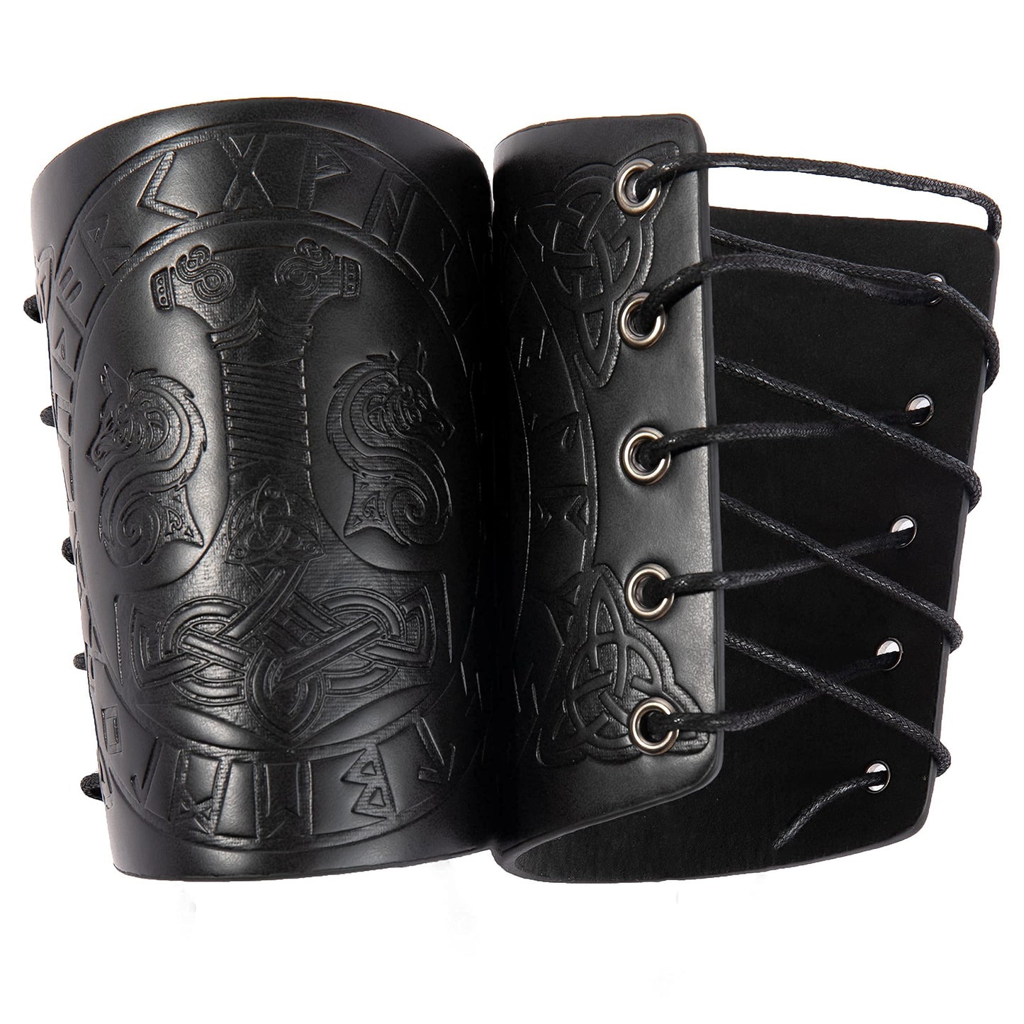 HiiFeuer Viking Arm Bracer, Embossed Norse Symbol