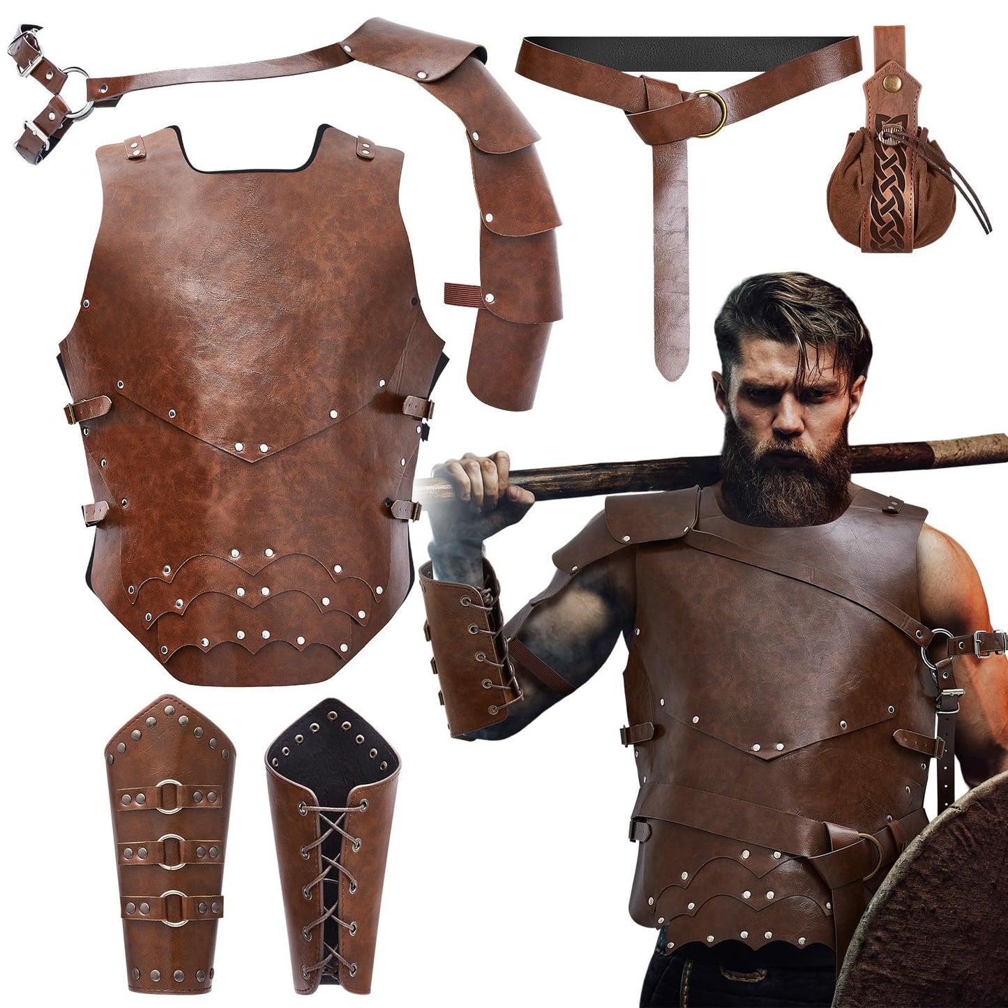 Medieval Viking Costume Warrior Set 5 Pcs