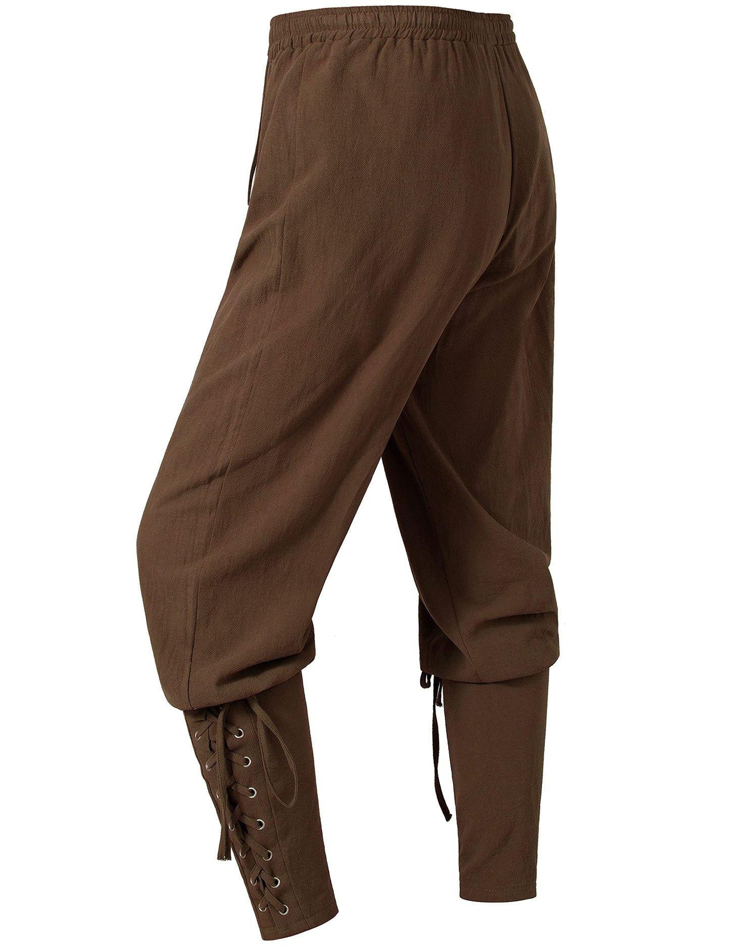 Men's Medieval Ankle Pants - Viking Pirate Renaissance Costume Trousers with Drawstrings & Banded Cuffs 28,29 Army Green