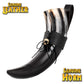 Mythrojan Viking Drinking Horn Black Medieval Beer Drinking Horn Authentic Drinking Horn with Strap Norse Beer Horn Small Drinking Horn Mug Viking Ale Horn Cup 250 ml Viking Drink Horn Replica 8oz 250 ML (Black Strap)