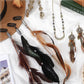 Feather Hair Clips Boho Head Moon Chain Crystal Vintage Forehead Jewelry 5 Pack
