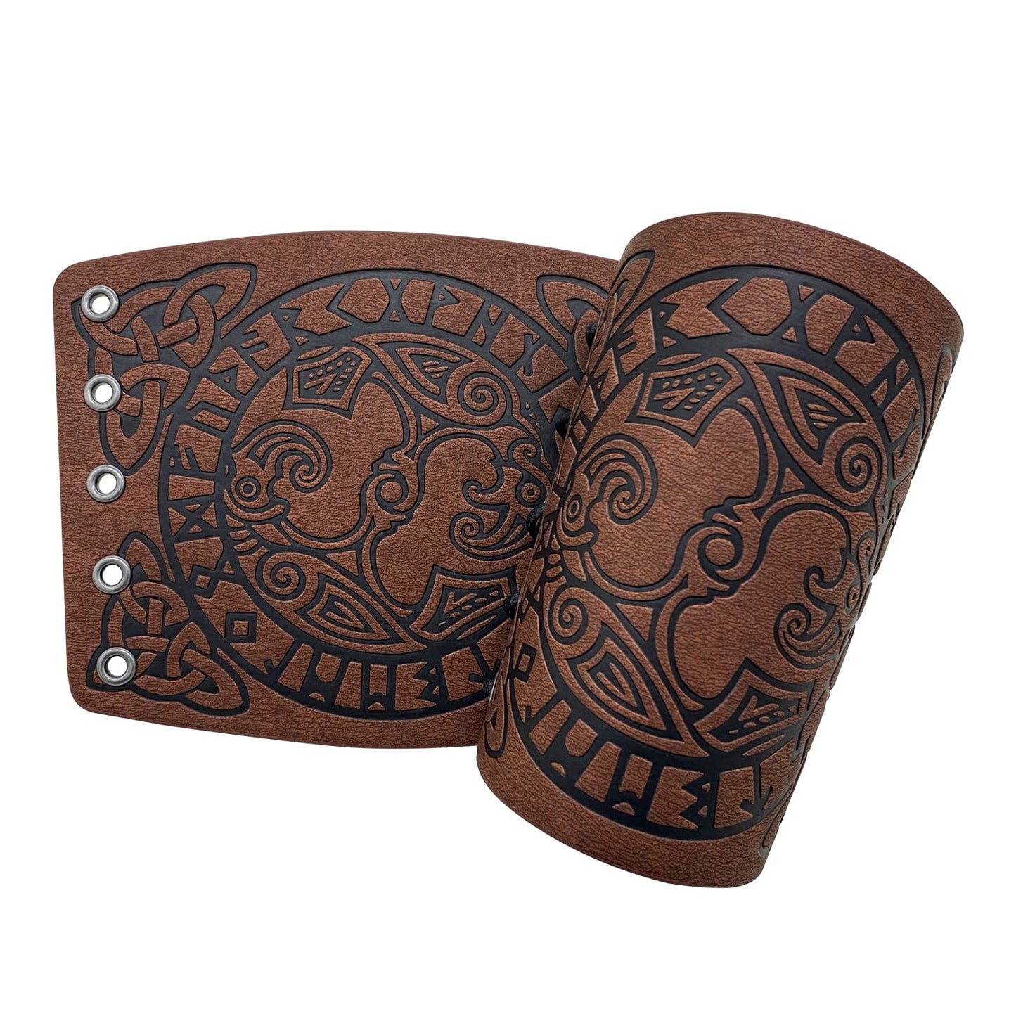 HiiFeuer Viking Arm Bracer, Embossed Norse Symbol