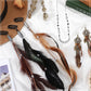 Feather Hair Clips Boho Head Moon Chain Crystal Vintage Forehead Jewelry 5 Pack