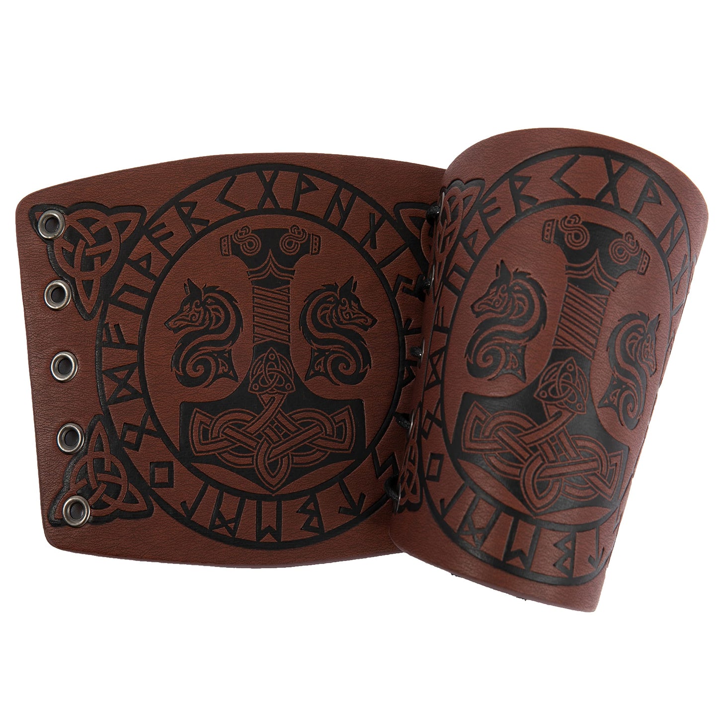 HiiFeuer Viking Arm Bracer, Embossed Norse Symbol