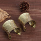 SONNYX 2 PCS Cuff Bracelets for Women Vintage Ethnic Wide Open Chunky Gold Sliver Wrist Cuff Warp Bracelets for Cosplay or Belly Dance GOLD 2