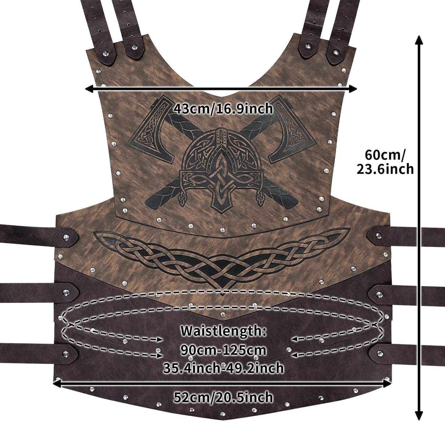 HiiFeuer Viking Faux Leather Embossed Chest Armor