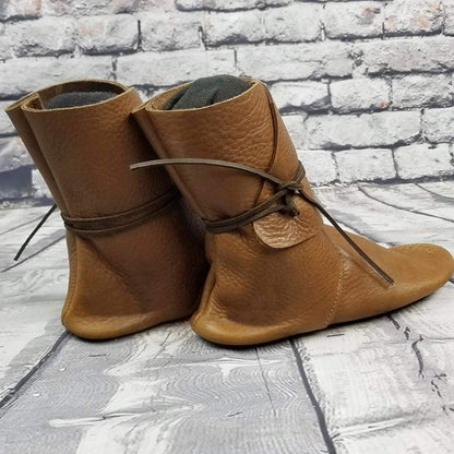 Medieval Cosplay Halloween Boots Slip on Lace