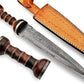 REG-2197 - Custom Handmade Damascus Steel 17 Inches Dirk Blade Knife - Perfect Grip Rose Wood Handle Scottish Dir