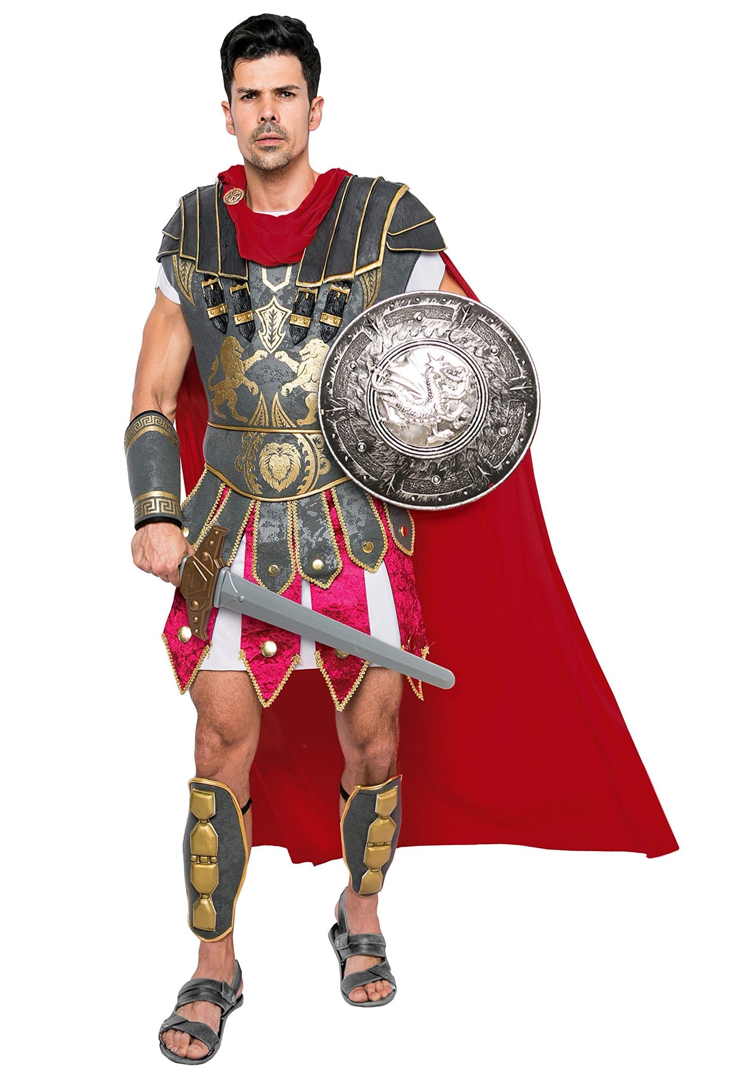 Spooktacular Creations Brave Men’s Roman Gladiator Costume Set for Halloween Audacious Dress Up Party Standard