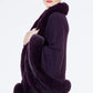 Faux Fur Shawl Wrap Stole Capelet Bridal Winter Wedding with Hook Hooded-black