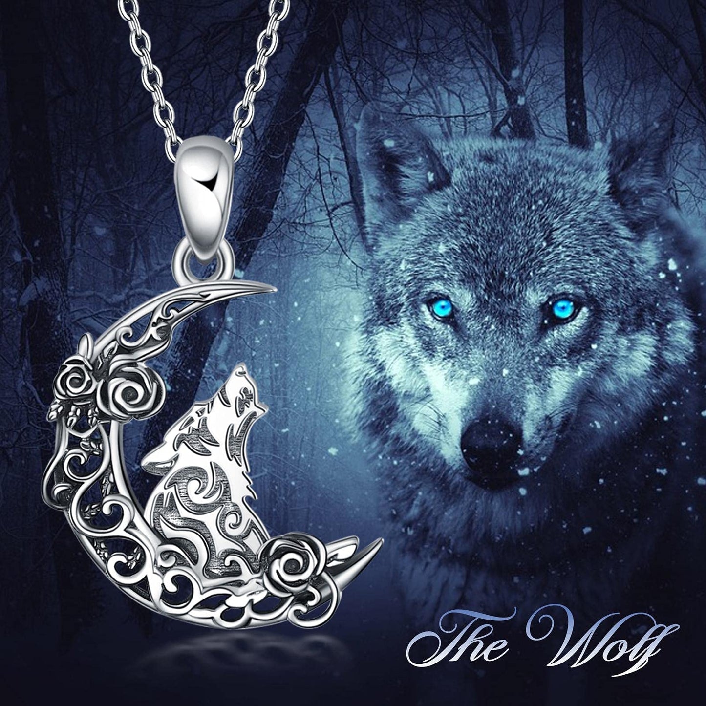 Celtic Knot Sterling Silver Animal Pendant Necklace - Raven/Wolf/Dog/Hummingbird/Dragon - Irish Lucky Jewelry Gift for Women and Girls.