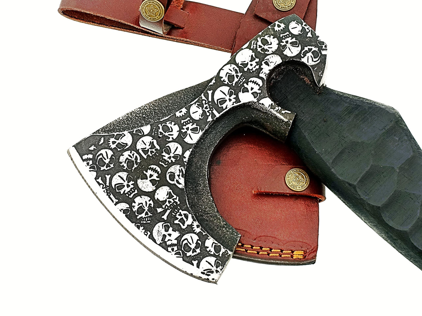 AX-7000 Custom Gift Forged Carbon Steel Viking Axe with Rose Wood Shaft, Viking Bearded Camping Axe (AX-7000) (AX-7000) AX-7000