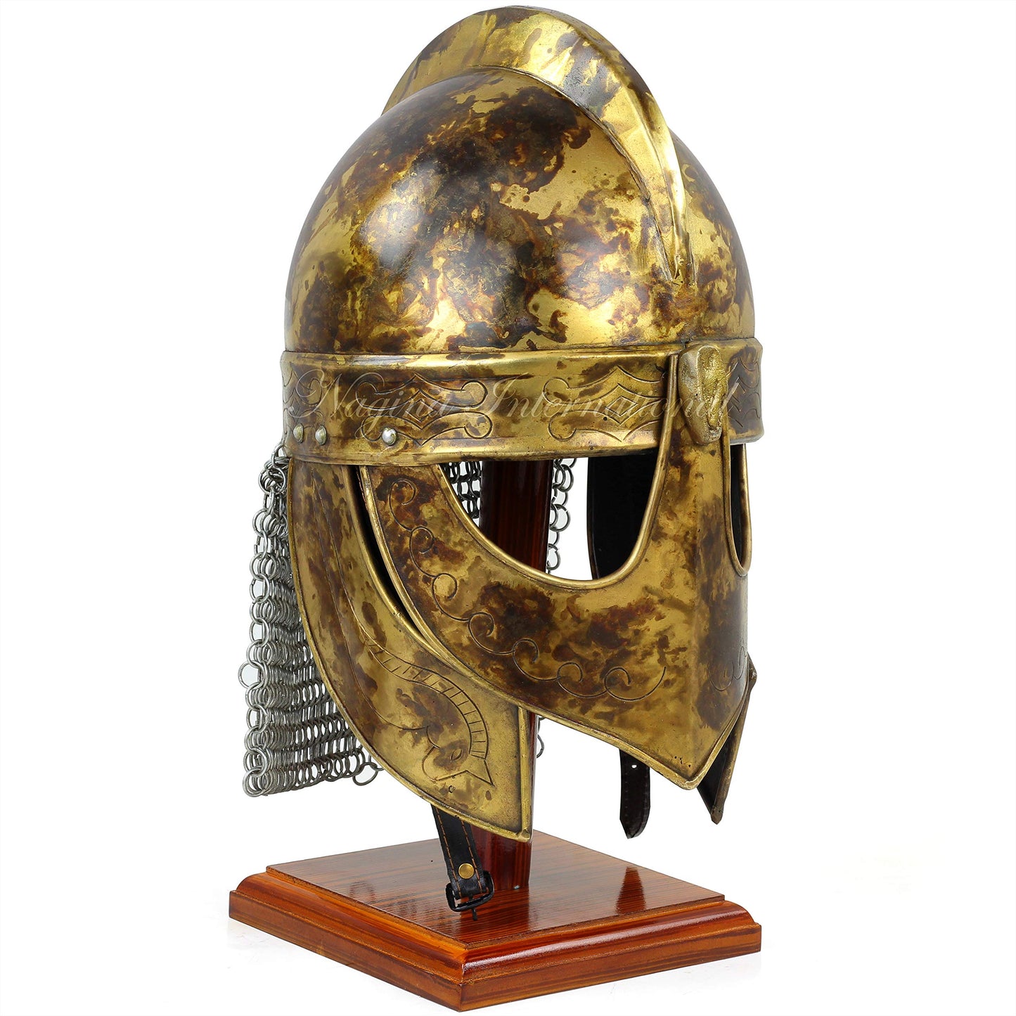 Viking Chainmail Shipwrecked Finish Helmet with Aventail