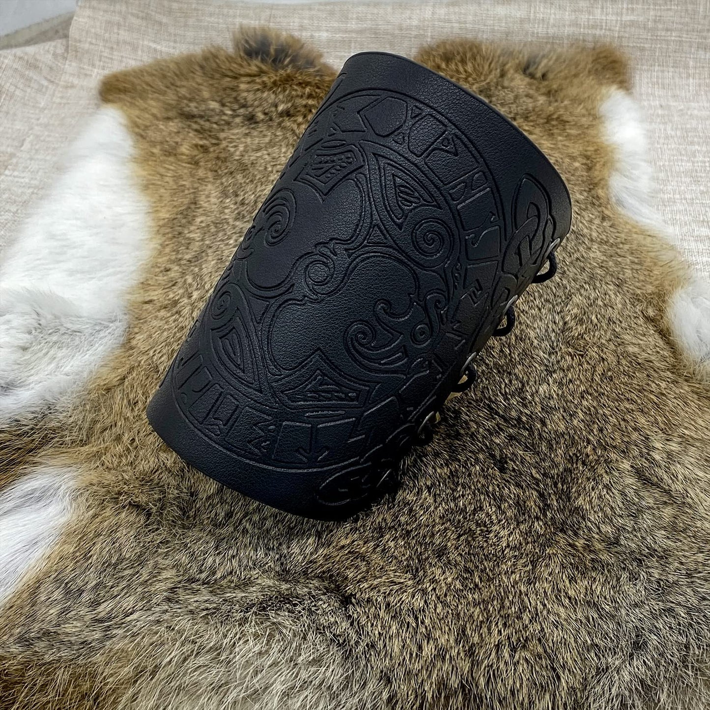 HiiFeuer Viking Arm Bracer, Embossed Norse Symbol