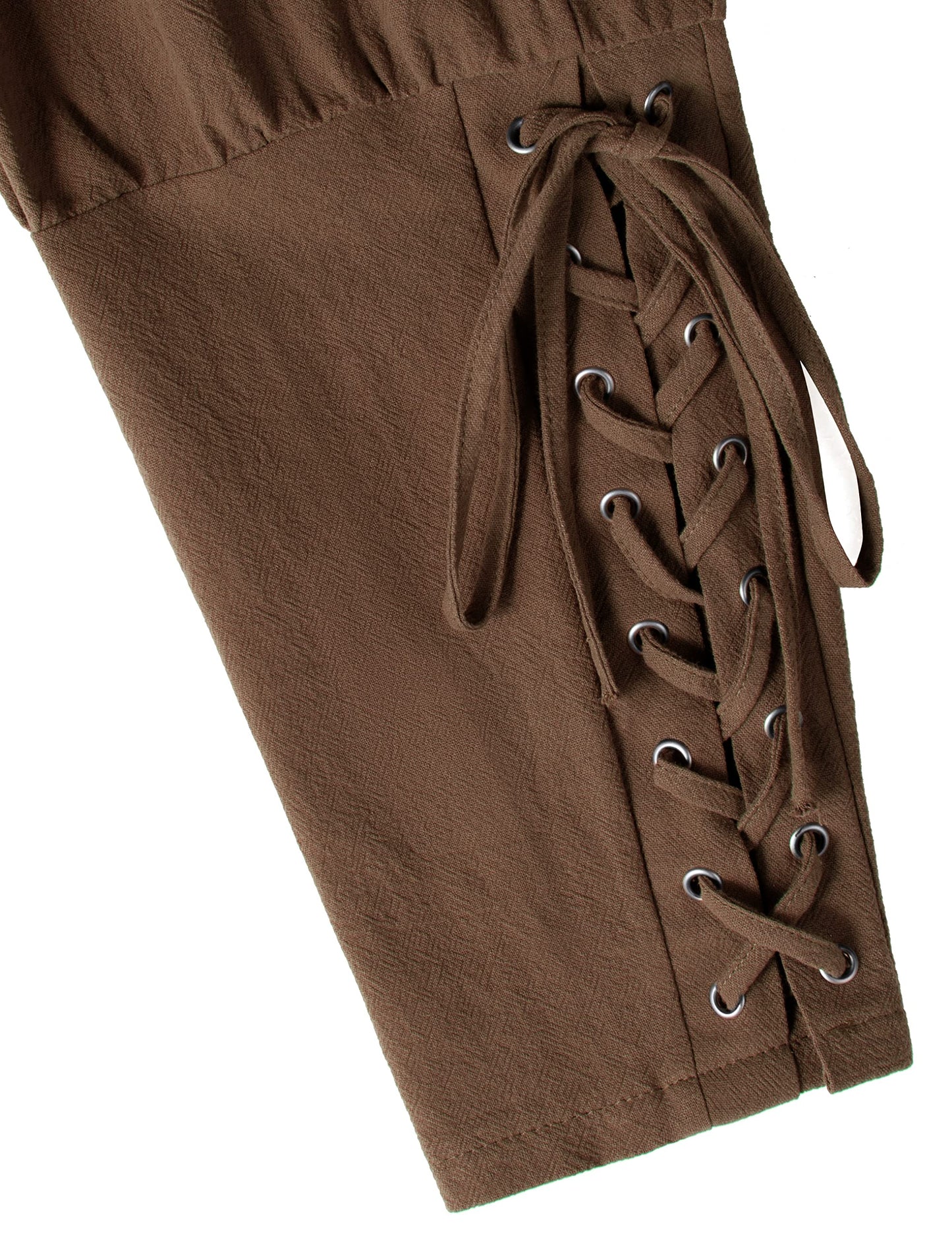 Men's Medieval Ankle Pants - Viking Pirate Renaissance Costume Trousers with Drawstrings & Banded Cuffs 28,29 Army Green