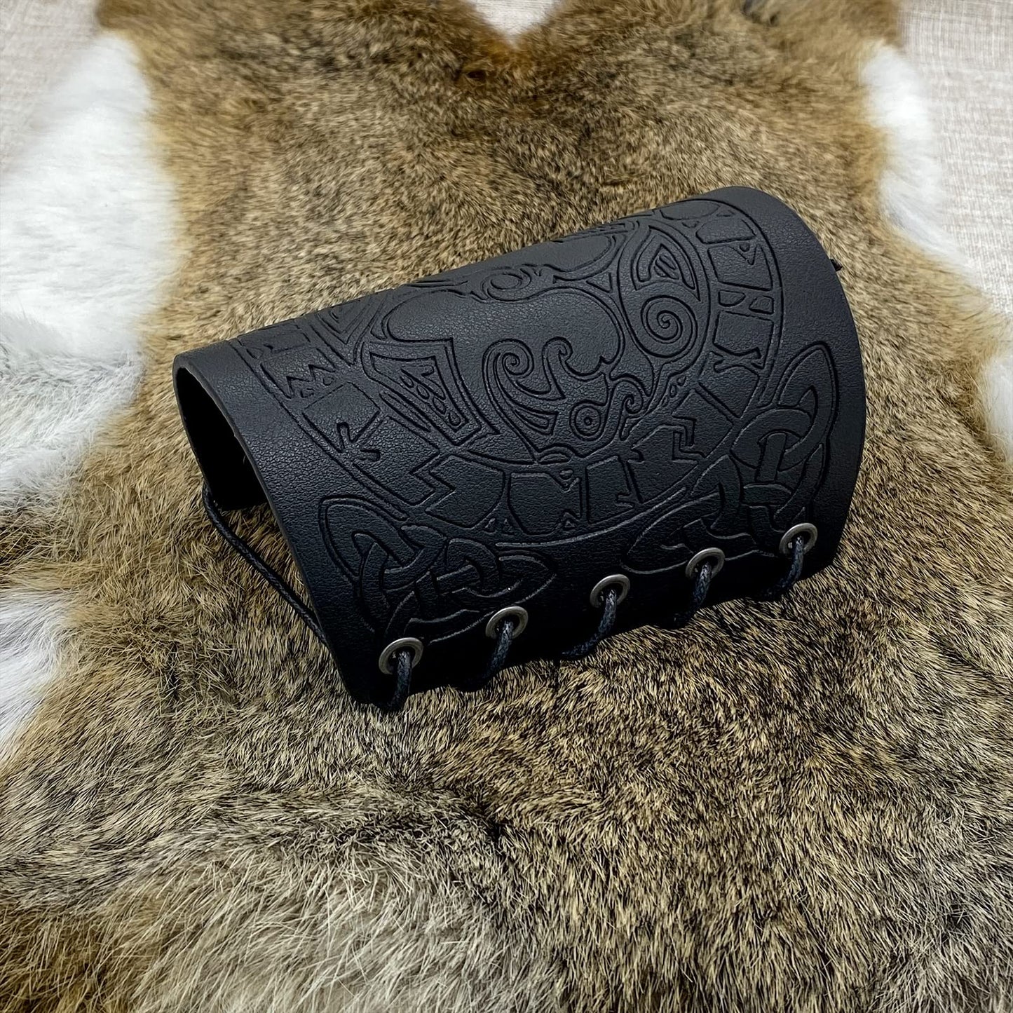 HiiFeuer Viking Arm Bracer, Embossed Norse Symbol