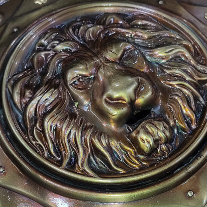 Medieval Warrior Royal Lion Stamped Circular Shield Face,  22"