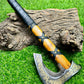 AX-7000 Custom Gift Forged Carbon Steel Viking Axe with Rose Wood Shaft, Viking Bearded Camping Axe (AX-7000) (AX-7000) AX-7000
