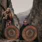 Handcarved Birch Viking Shield with Nordic Vegvisir Symbol, 24"