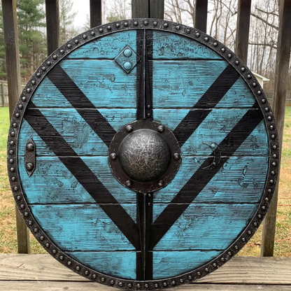 Lagertha Shieldmaiden Plank Blue Viking Shield, 24"