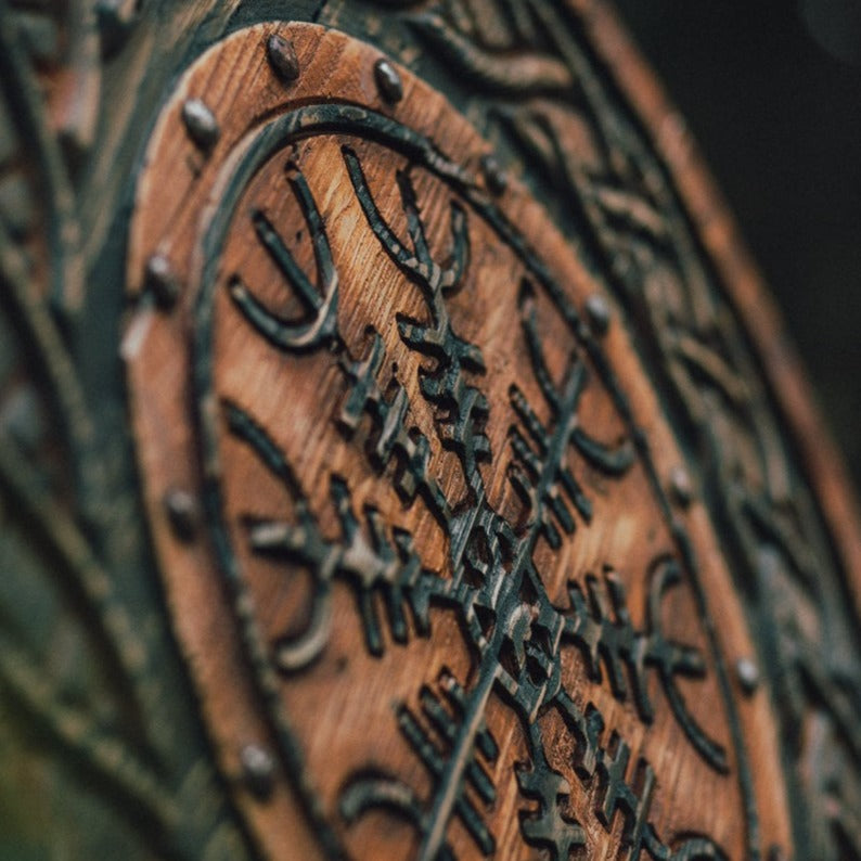 Helm of Awe Carved Viking Shield