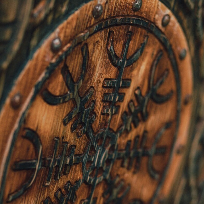 Helm of Awe Carved Viking Shield