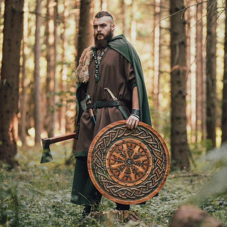 Helm of Awe Carved Viking Shield