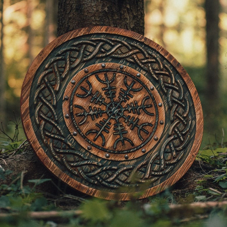 Helm of Awe Carved Viking Shield