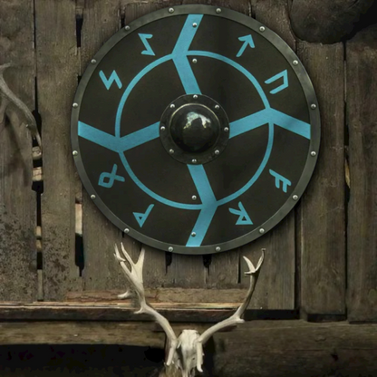 Smooth Face Lightning and Storm Runes Viking Shield