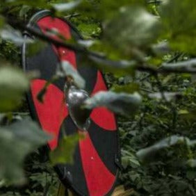 Smooth Wood & Steel Viking Shield - LARP Medieval Shield, 24"