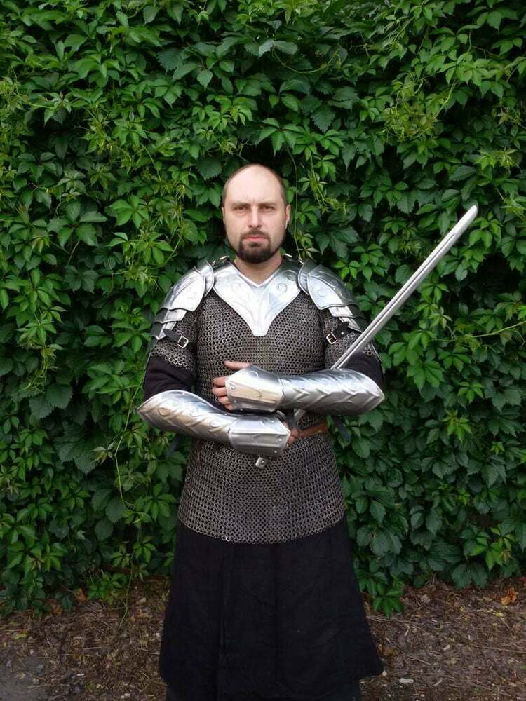 Steel Pair Of Pauldrons And Gorget Knight Medieval Armor