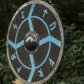 Smooth Face Lightning and Storm Runes Viking Shield