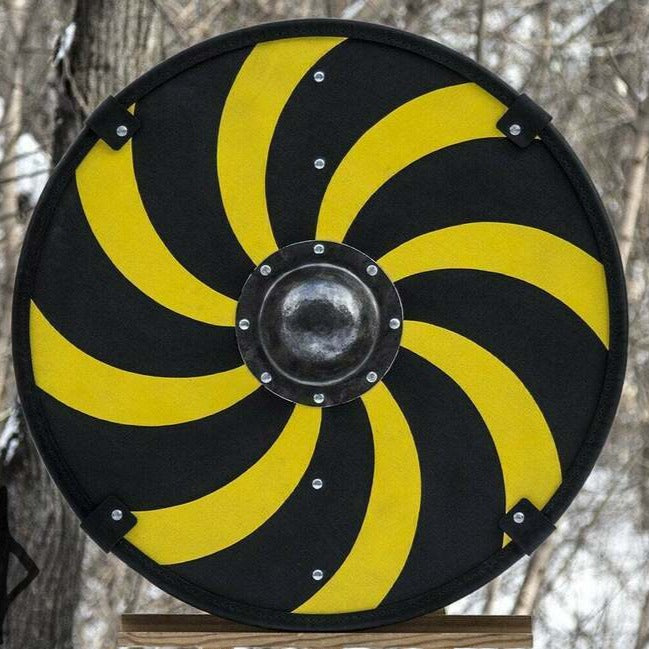 Gokstad Yellow and Black Smooth Viking Shield, 24"